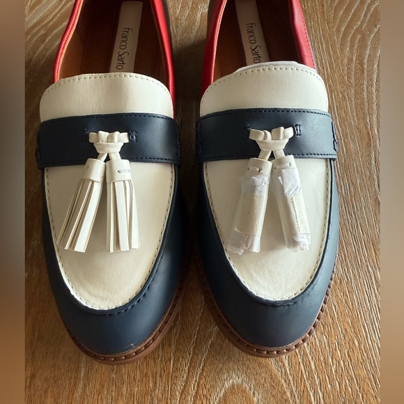 NWOT FRANCO SARTO Carolyn Patriotic Loafers  Red Blue White Women’s Size 8.5W - Picture 4 of 13